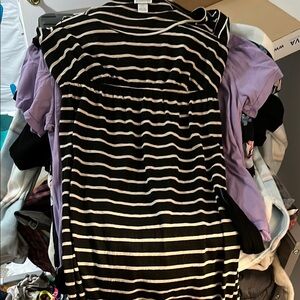 Motherhood Black and White Striped Maternity Top